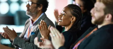 Medical professionals at healthcare conference