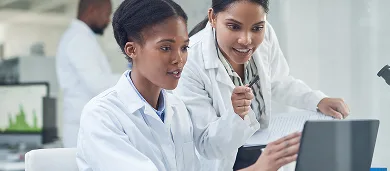 Two female doctors talking