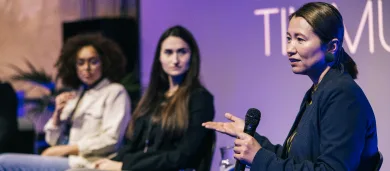 Healthcare professionals presenting at medical conference